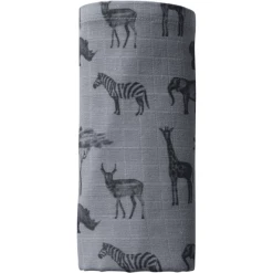 Snoozebaby Mulltuch Storm Grey Rainbow/Safari Grey