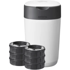 Tommee Tippee Twist & Click Advanced Windeleimer, Inkl. 6 Kassetten Mit Nachhaltig Gewonnenem, Antibakteriellem Greenfilm In Weiß