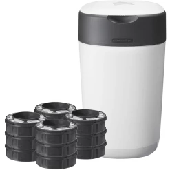 Tommee Tippee Windeleimer Twist & Click Sangenic, Inklusive 12x Nachfüllkassetten, Weiß